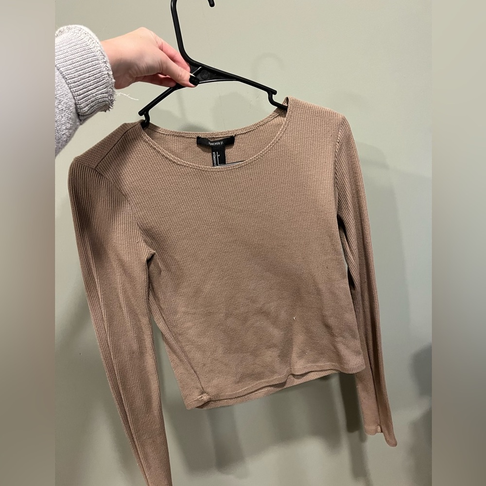 Nude cropped long sleeve - forever 21